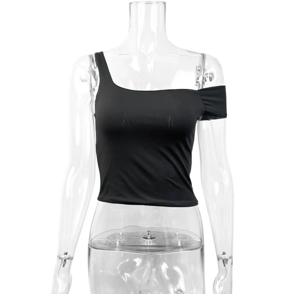 Sexy One Shoulder Sleeveless Crop Top Summer
